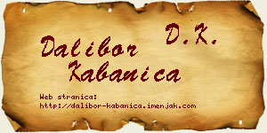 Dalibor Kabanica vizit kartica